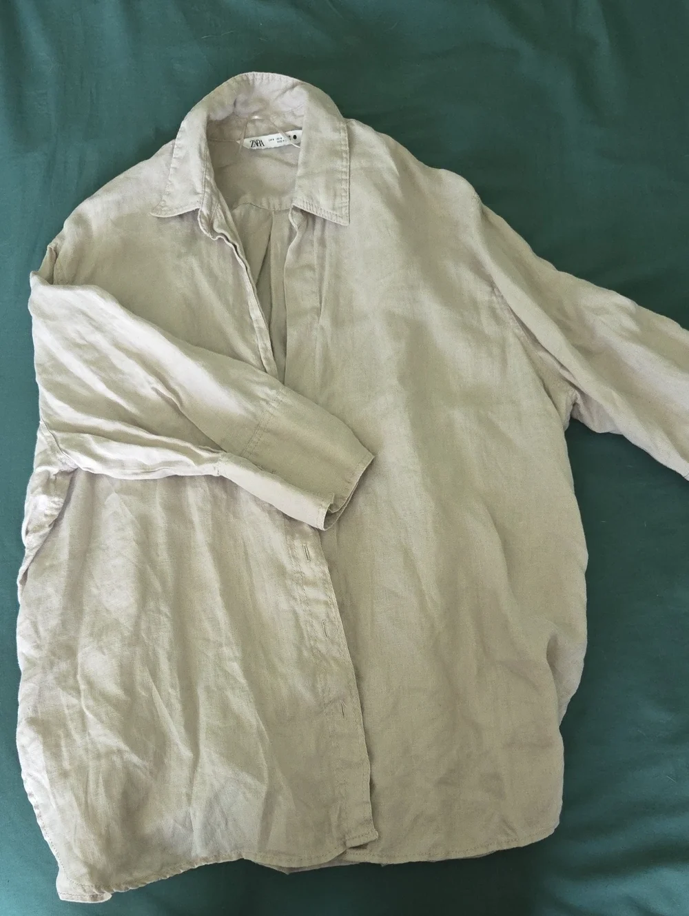Zara Cream Lightweight 100% Linen Shirt